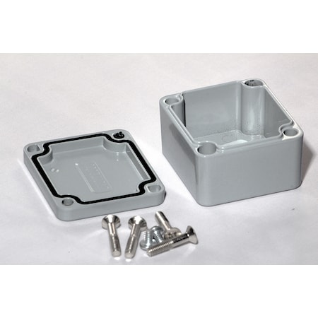 Hammond Screws Electrical Enclosures, 1.98 in H, 1.2 in D, 1.77 in W, 4, 4X, 6, 6P, 12 & 13, Aluminum 1590Z060GY